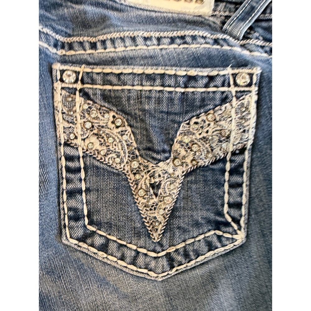 Vigoss Chelsea Capri Jeans 16 x 21 Embellished Distressed Denim 16x21 Jean Crop - Picture 12 of 12